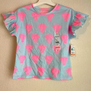 Garanimals Light Blue and Pink Shell Print Tee size 4T-NWT